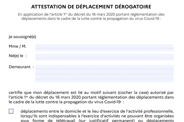 L'attestation de déplacement n'était pas obligatoire...