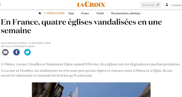 La dangereuse multiplication des églises vandalisées