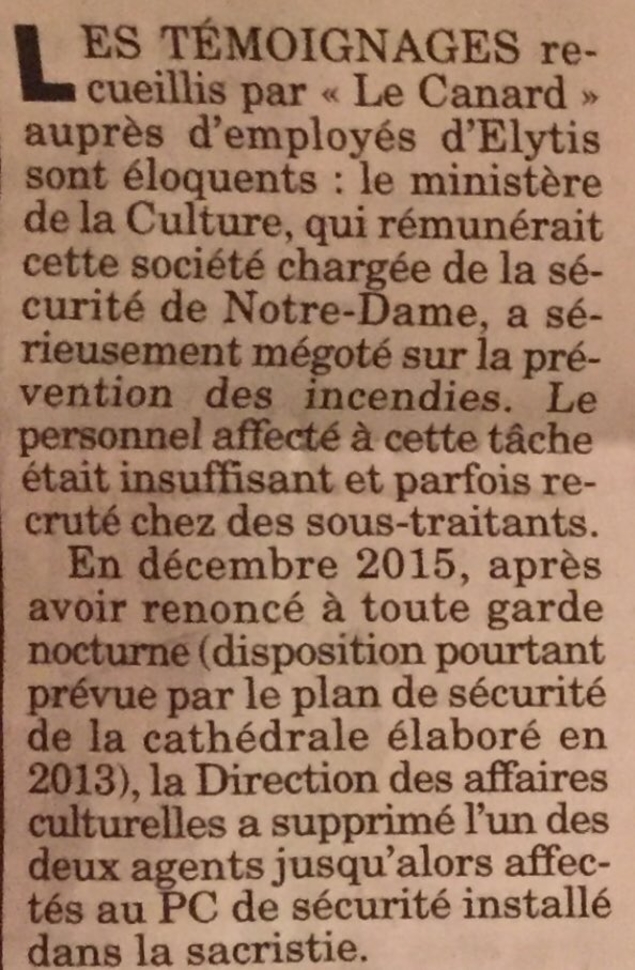 La responsabilité du ministère de la Culture dans l’incendie de Notre-Dame