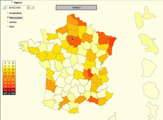 Suivez l’évolution de l’épidémie, département par département