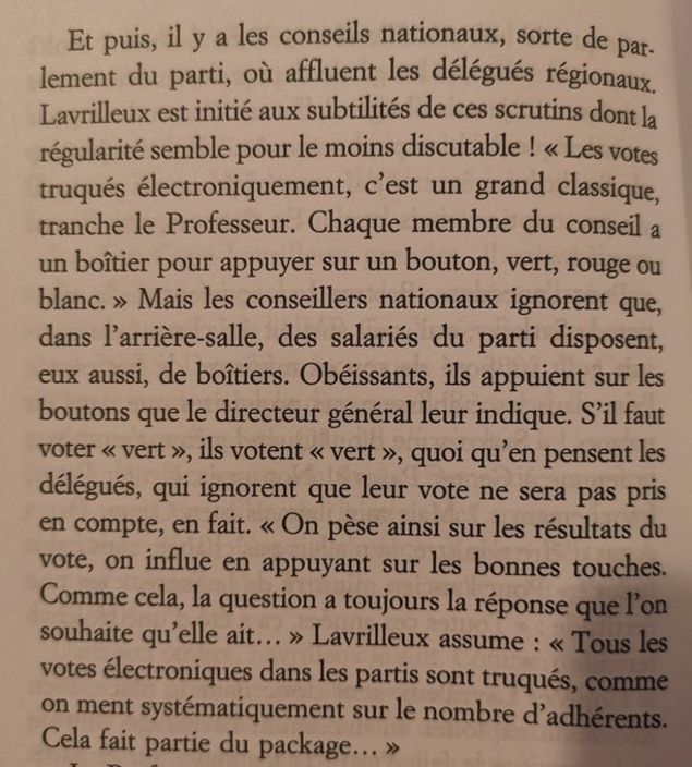 Tous les votes électroniques dans les partis sont truqués…