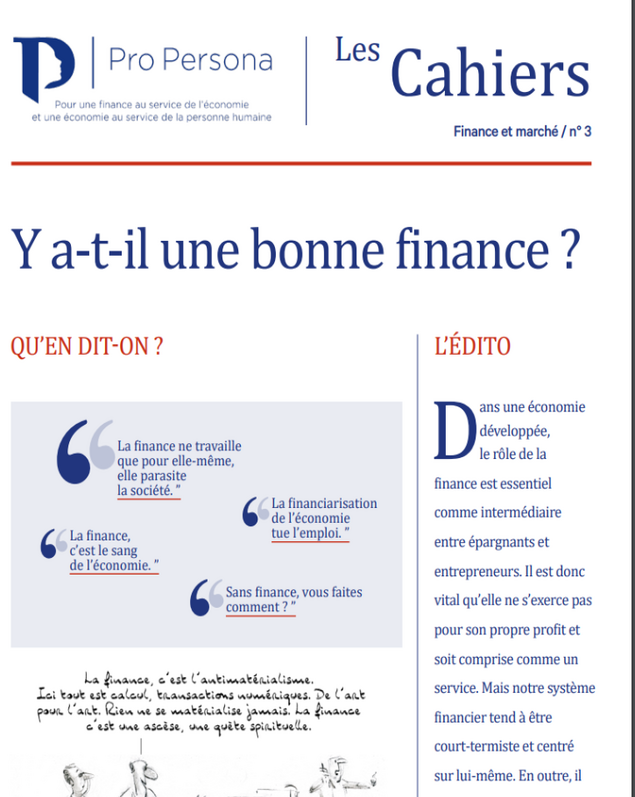 Y a-t-il une bonne finance ? 